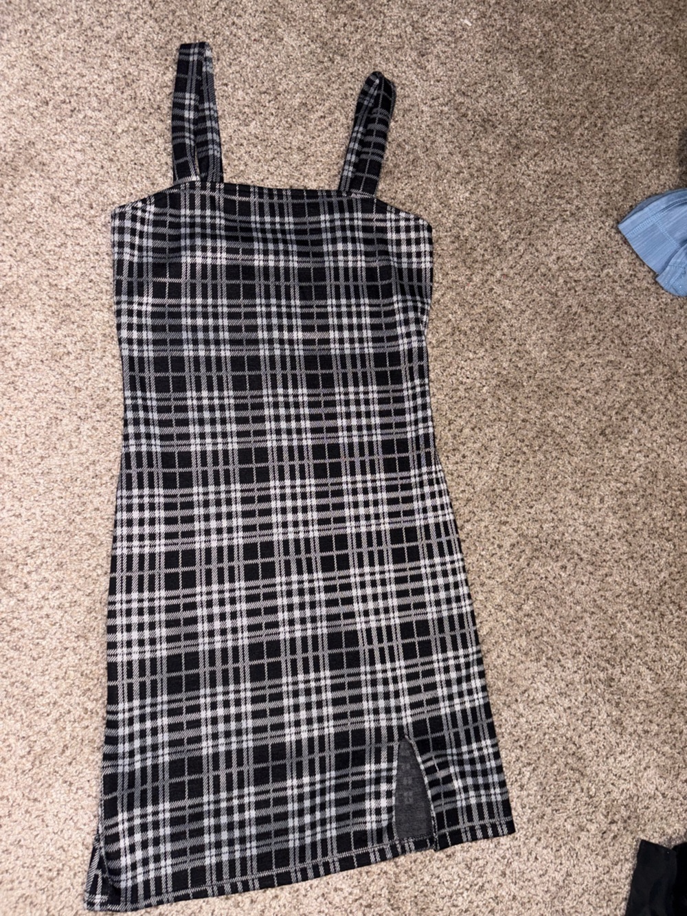 Rue21 Black and White Plaid Square Neck Bodycon Dress